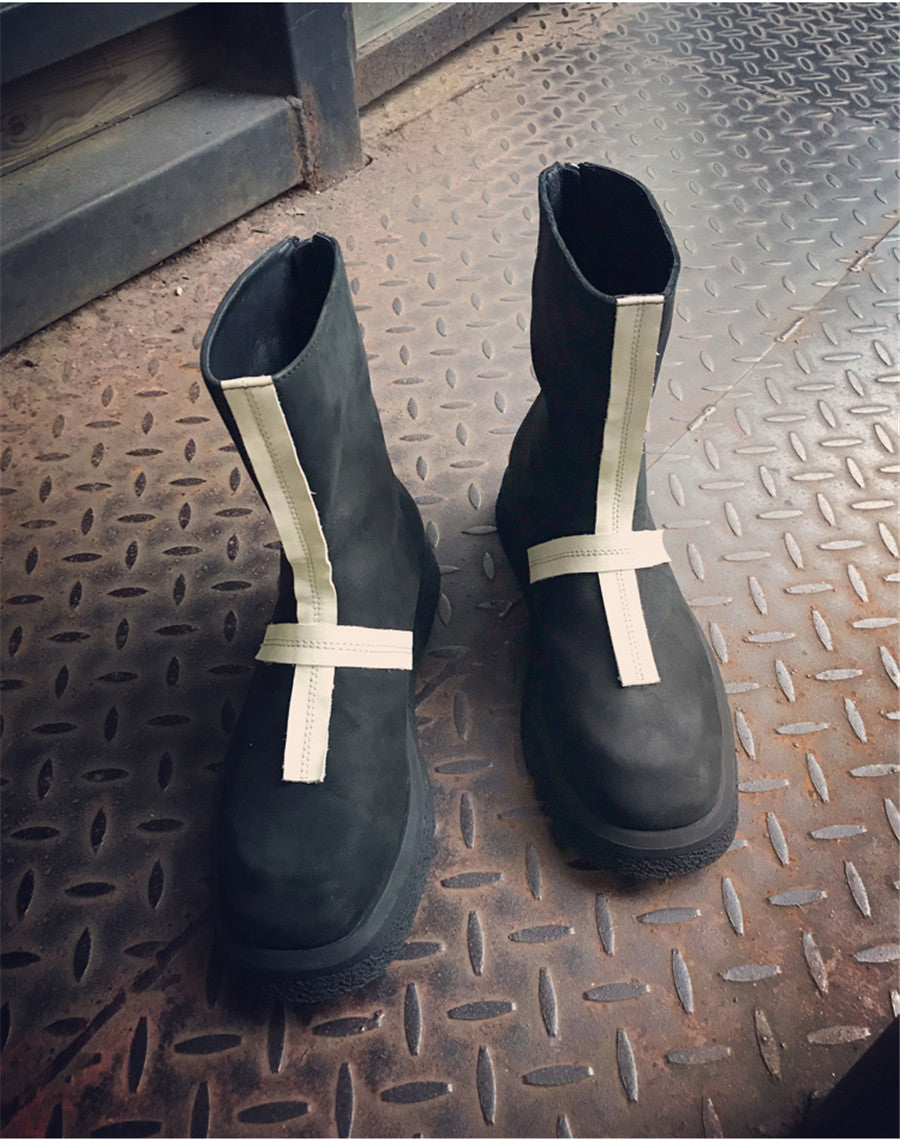 Men's Cross Stitching Leather Martin Boots