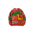 Men's Round Neck Dinosaur Print All-match Casual Loose Sweater