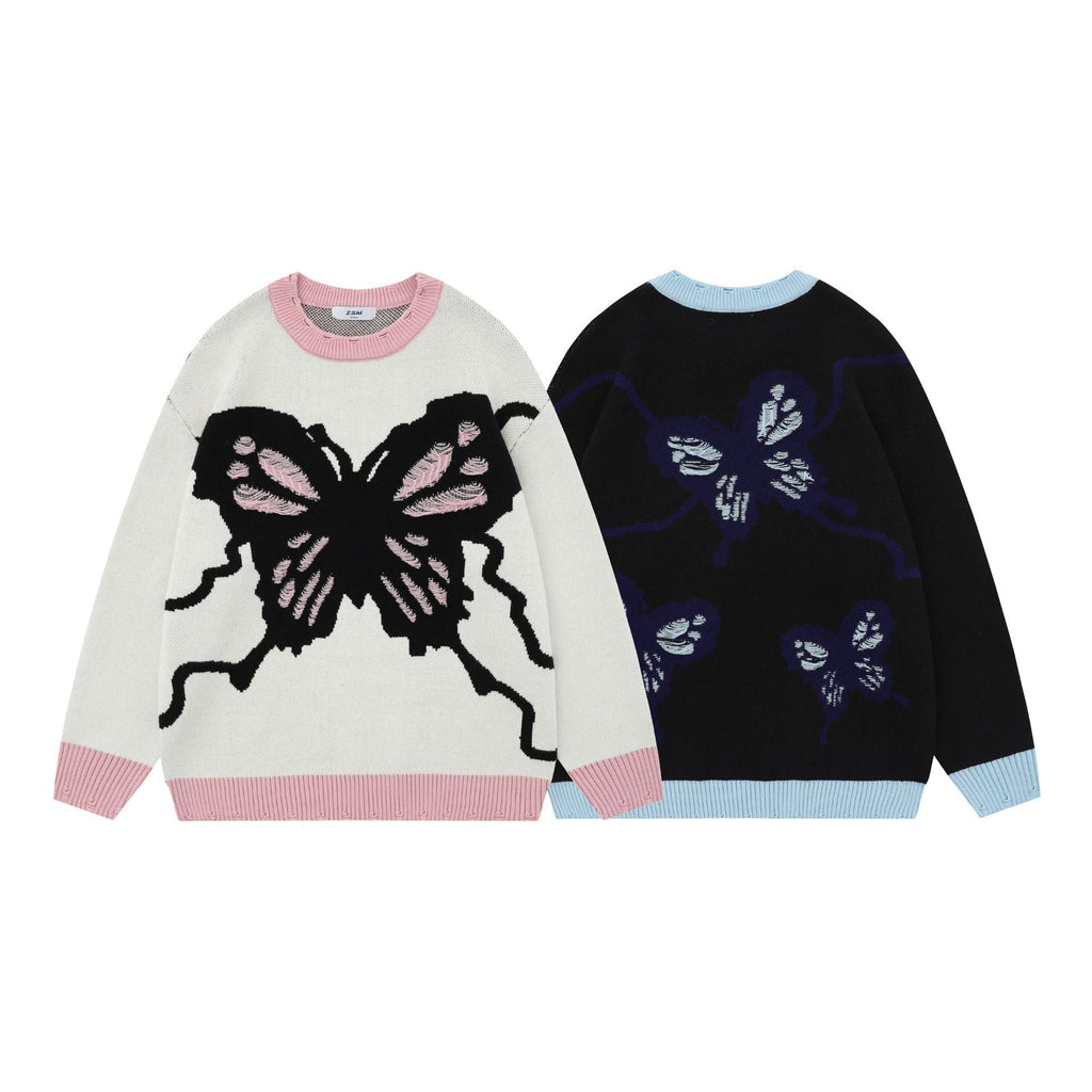 Loose Sweet Cute Jacquard Round Neck Knitted Sweater