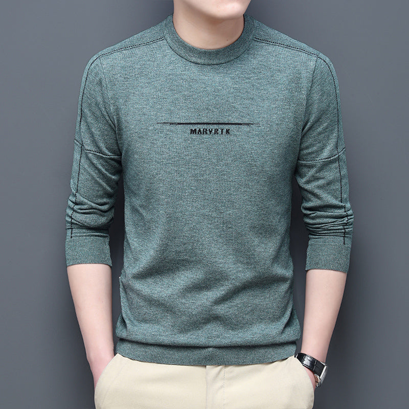 Spring And Autumn New V-neck Sweater Men's Trend Base Knitted Sweater