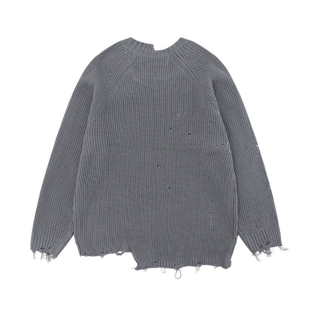 Lazy Ripped Sweater Men's Loose