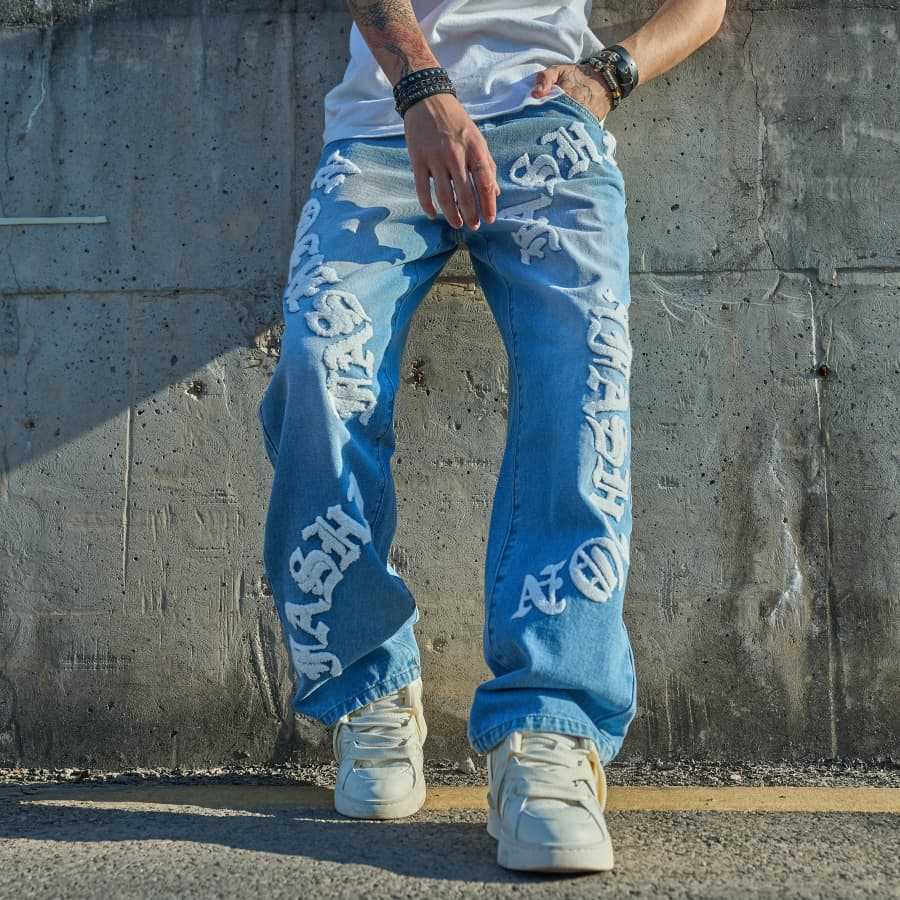 Fashion Simple Loose Straight Casual Jeans