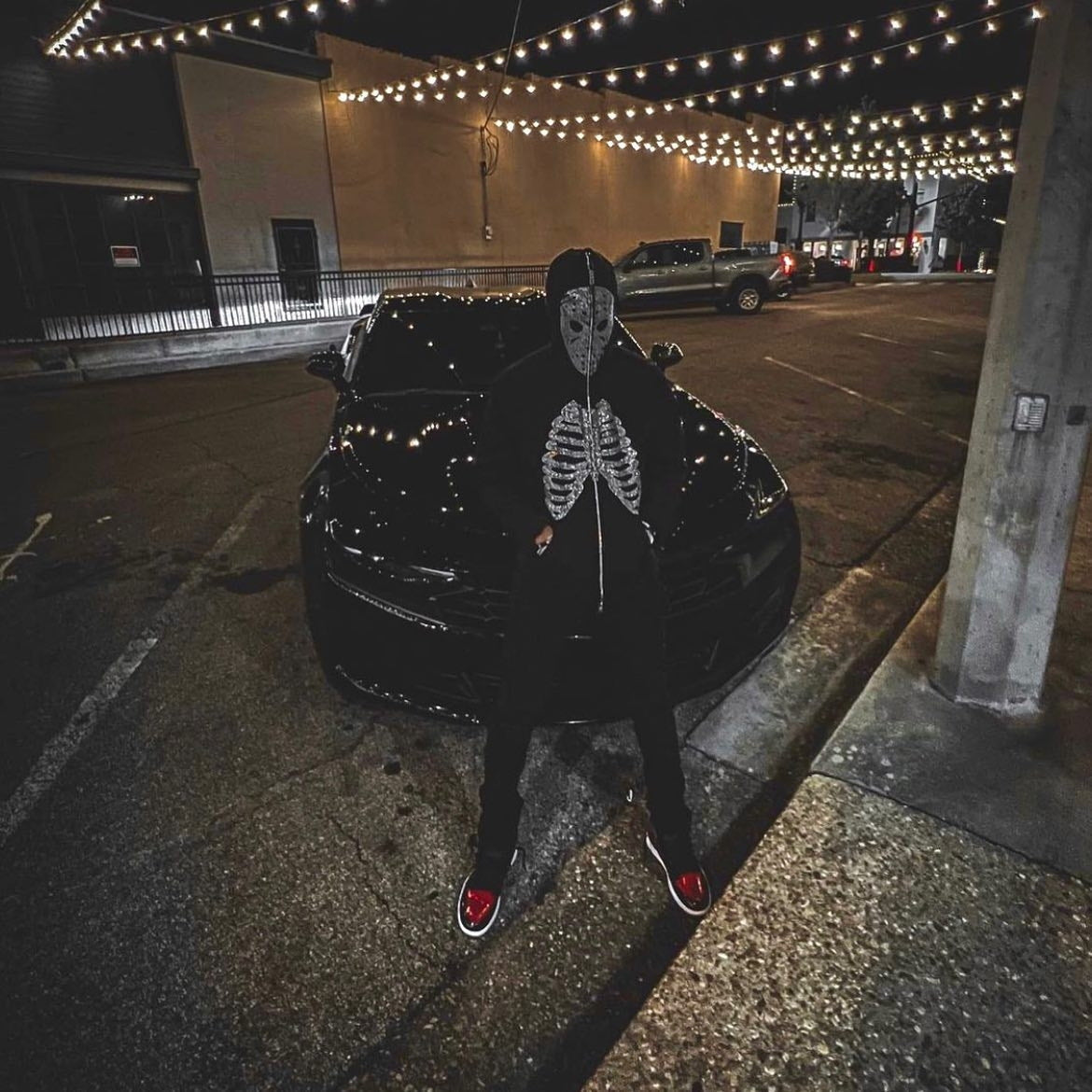 Trend Rhinestone Loose Hooded Cardigan Skull Sweatshirt
