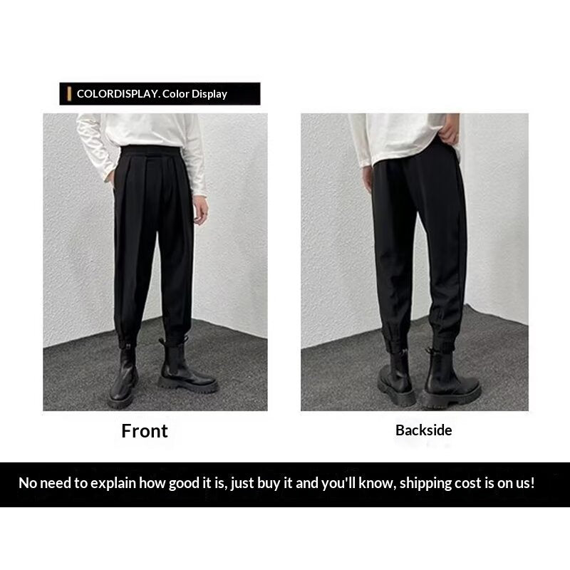 Men's Casual And Simple Velcro Cuffed Harem Casual Pants