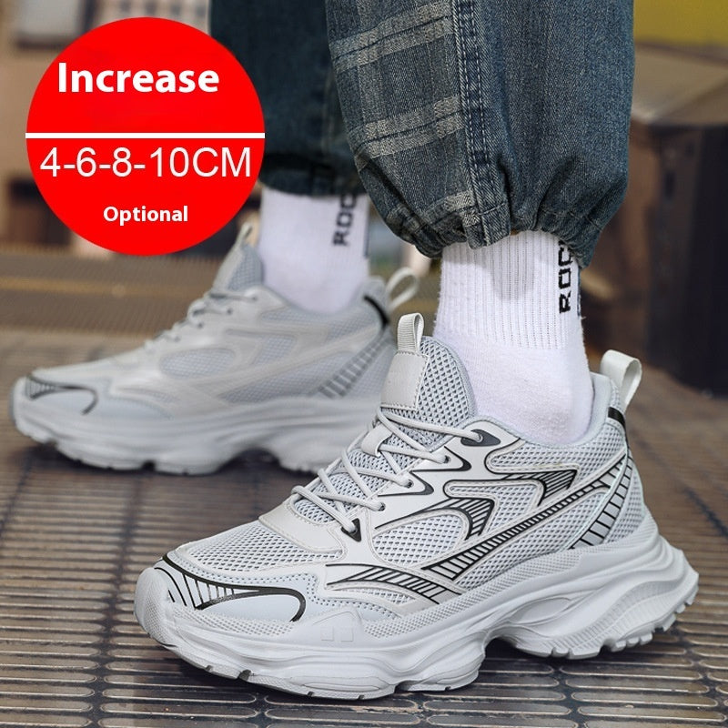 Casual Breathable Clunky Sneakers Platform Height Increasing Shoes