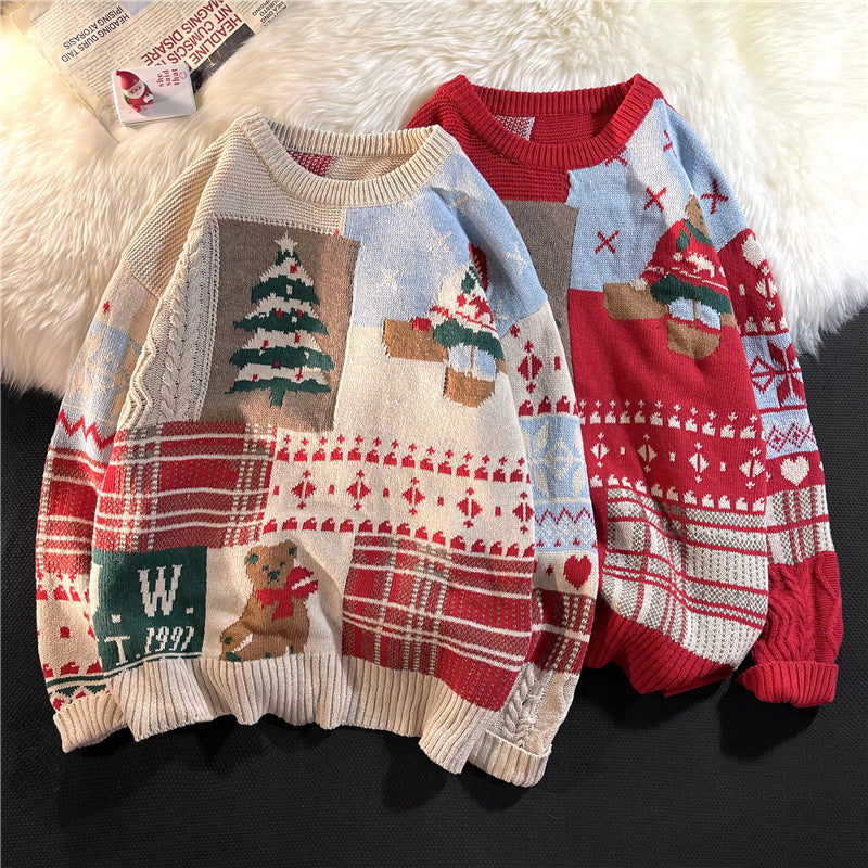 Men's Ins Trendy Round Neck Japanese-style Retro sweater
