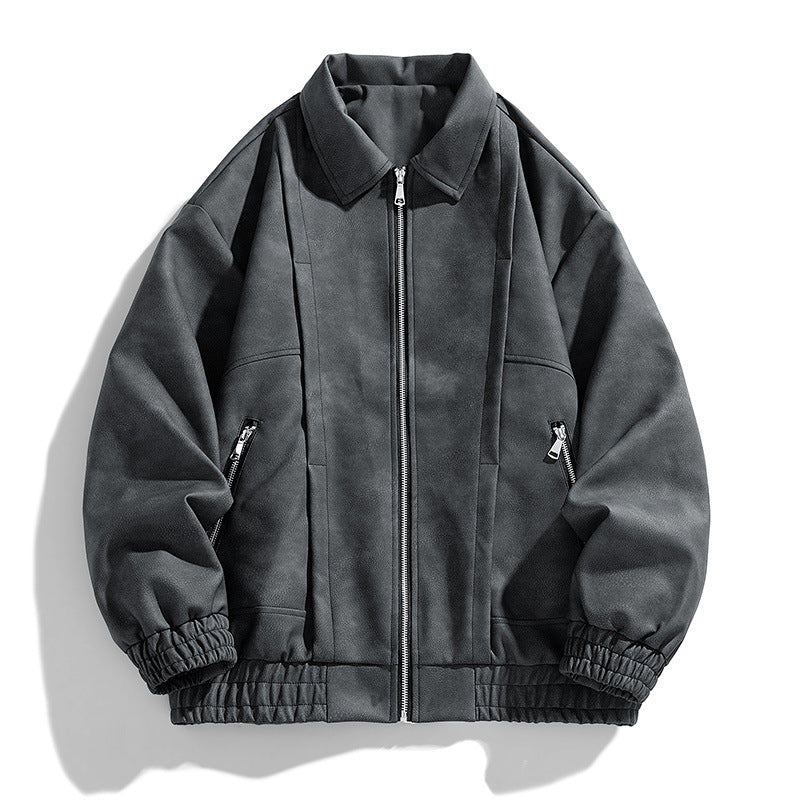 Workwear Leather Jacket Men's Spring And Autumn