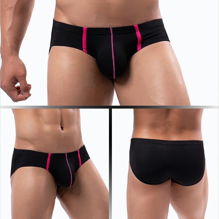 Japanese, Korean, European And American Men's Low Waist Ice Silk Nylon Sexy Mesh Breathable Briefs