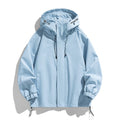Men's Sports Casual Shell Jacket Solid Color Loose Hooded Climbing Jacket