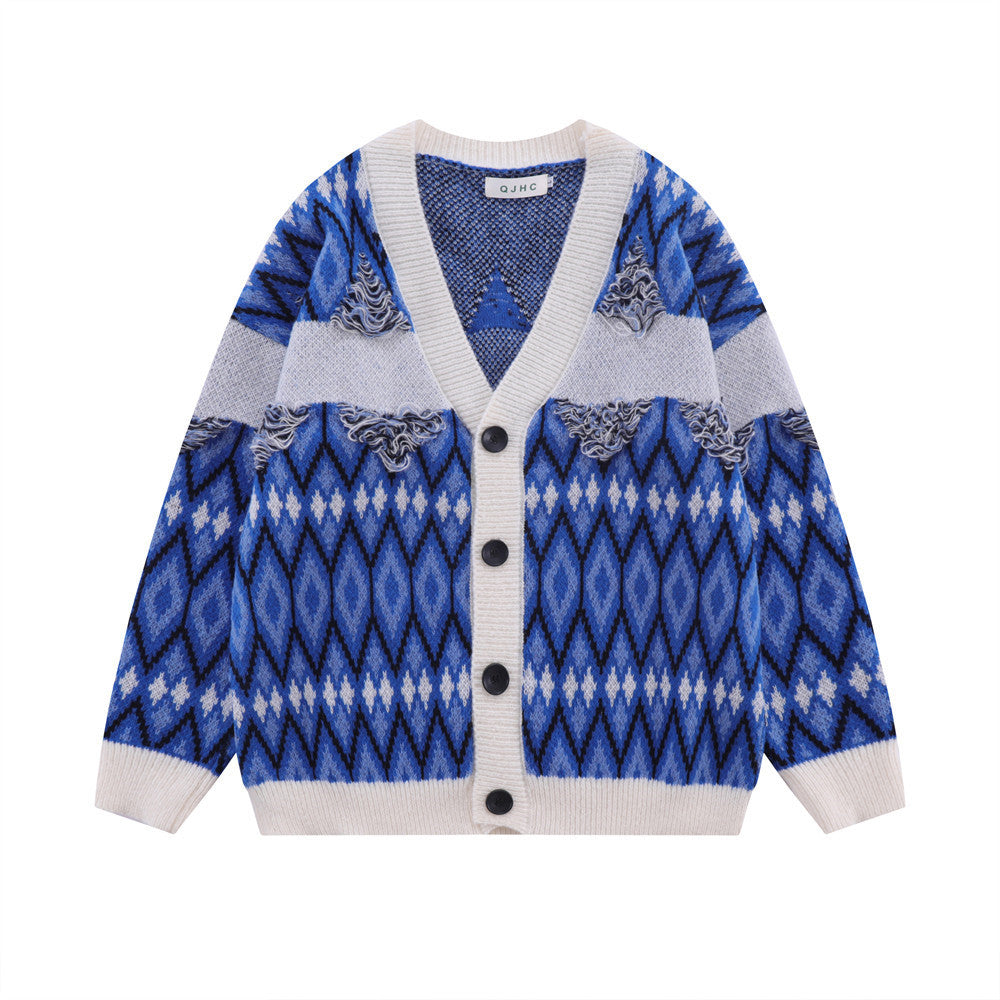 European And American Trend Niche Loose V-neck Sweater Jacket