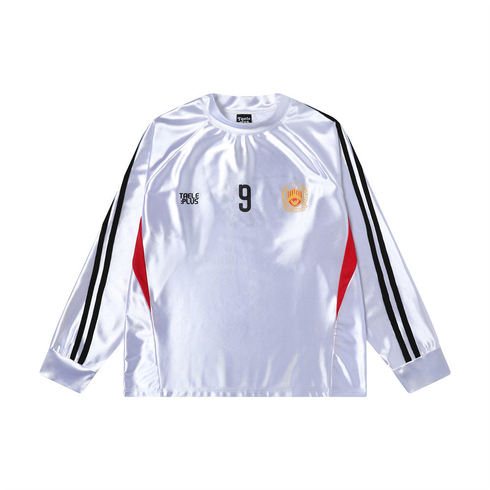 Spring And Autumn Letter Print Striped Sports Top