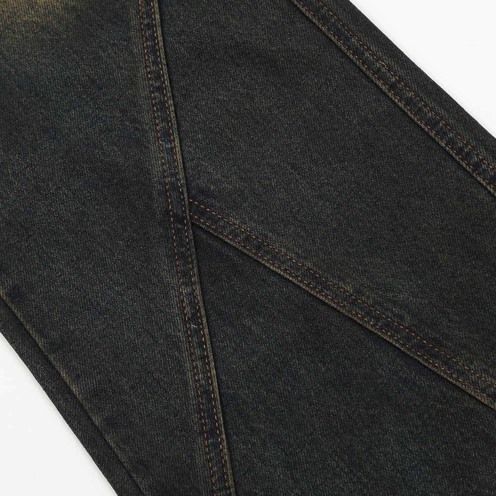 European And American Bootleg Pants Men's Design Niche Split Stitching Loose-fitting Wide-leg Trousers