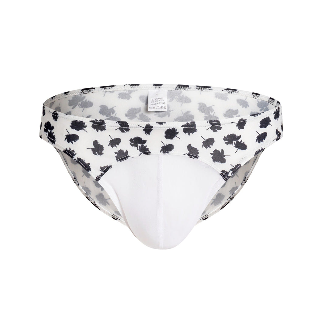 Men's See-through Mesh Panties Big Bag Low Waist Printing