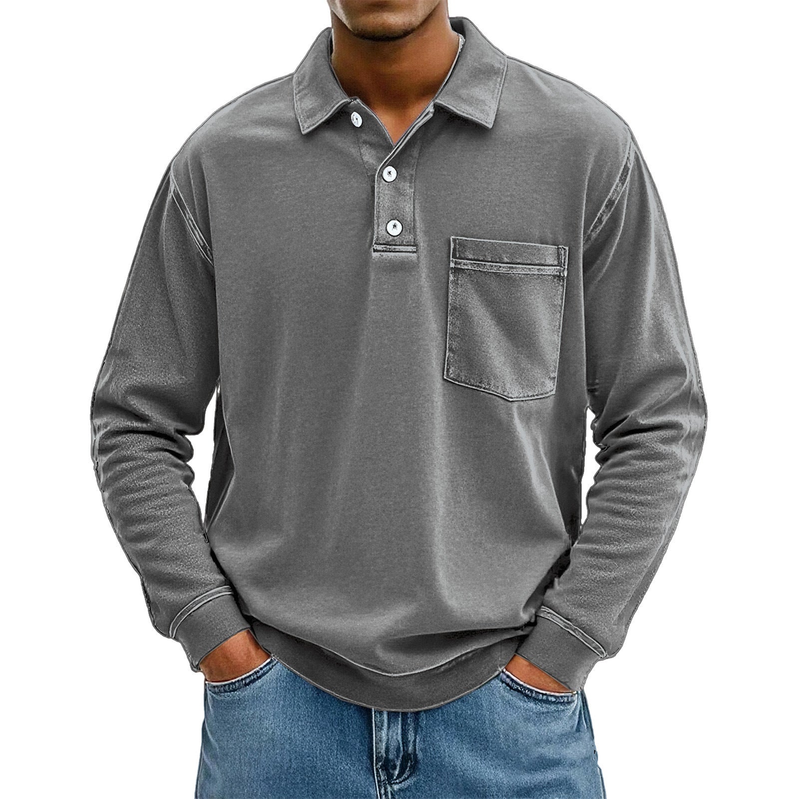 3D Digital Print Men's Button Polo Shirt