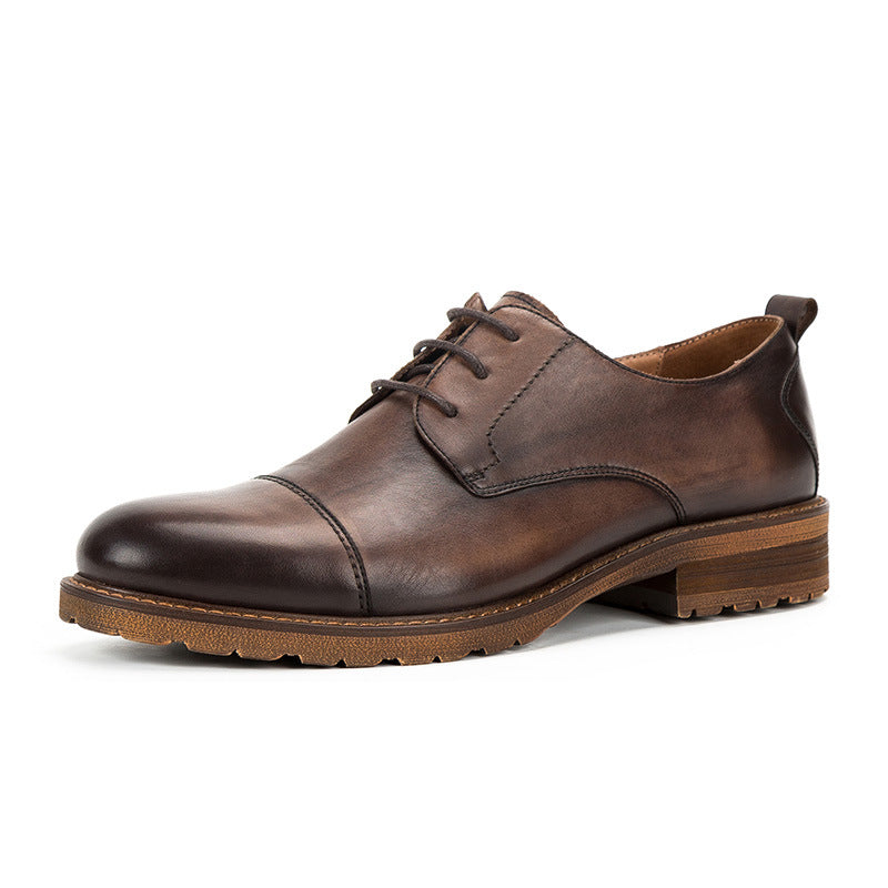 Casual Men's Business Three-joint Leather Shoes British Retro Handmade