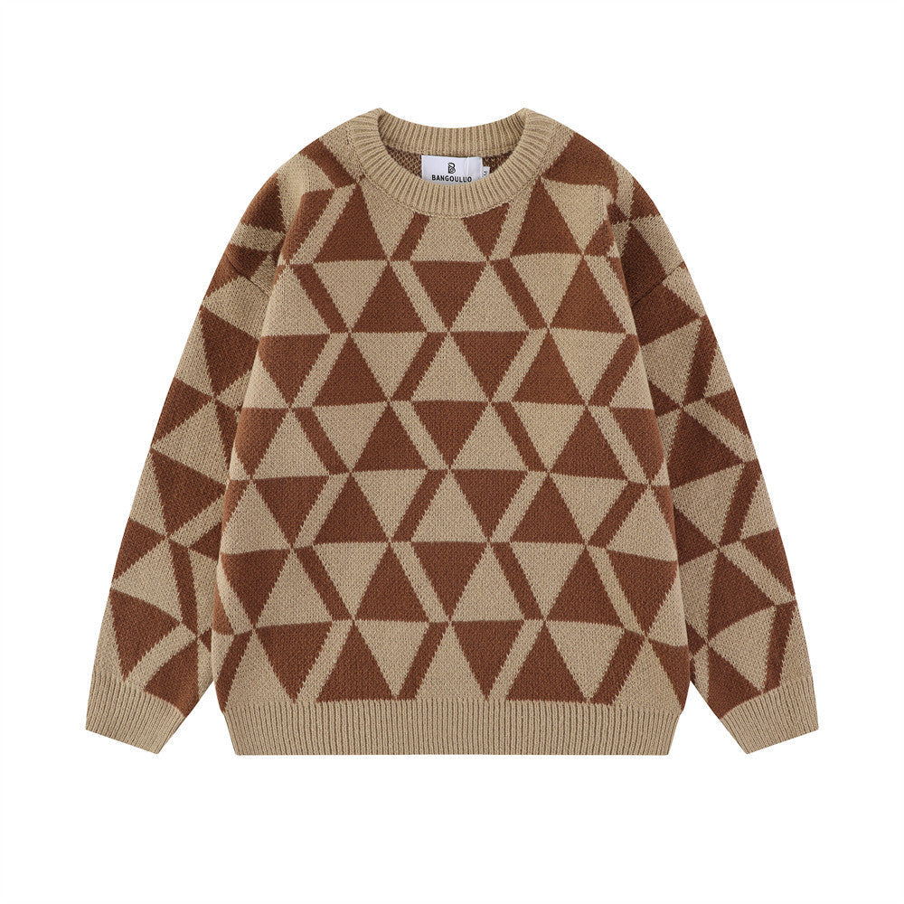 Triangle Pattern Men's Sweater Niche Design