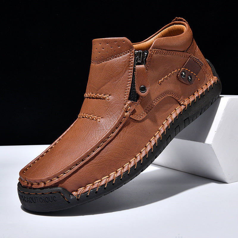 Plus Size Men's Outdoor Casual Shoes Slip-on Flat Bottom