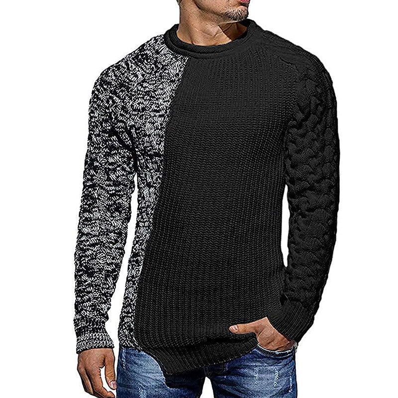 Sweater Men's Solid Color Round Neck Long-sleeved Knitted Top
