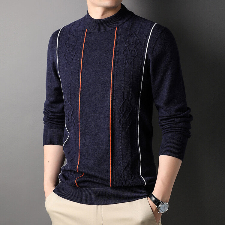 Men's Polyester Warm Sweater In Winter