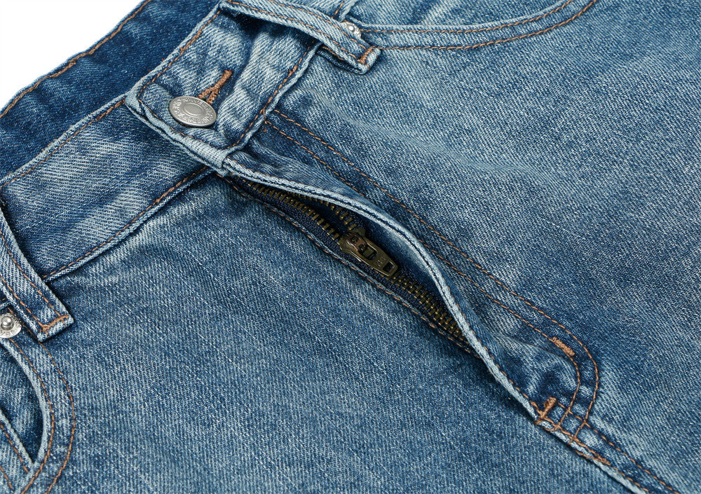 Washed Gradient Wide-leg Jeans Vintage Men's Clothing