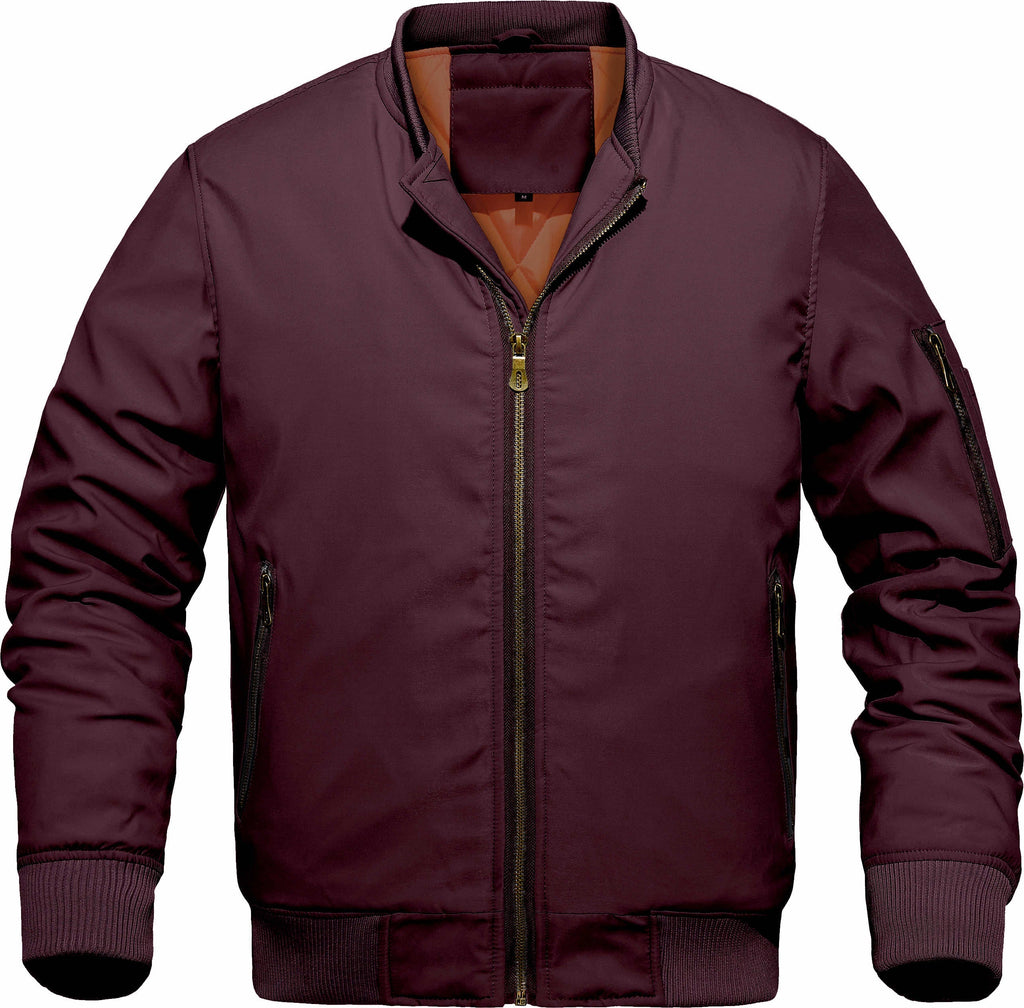 Men's Winter Bomber Jacket, Baseball Jacket Outwear, Thickened Warm Flight Jacket With Ribbed Cuffs, Windproof Casual Coat