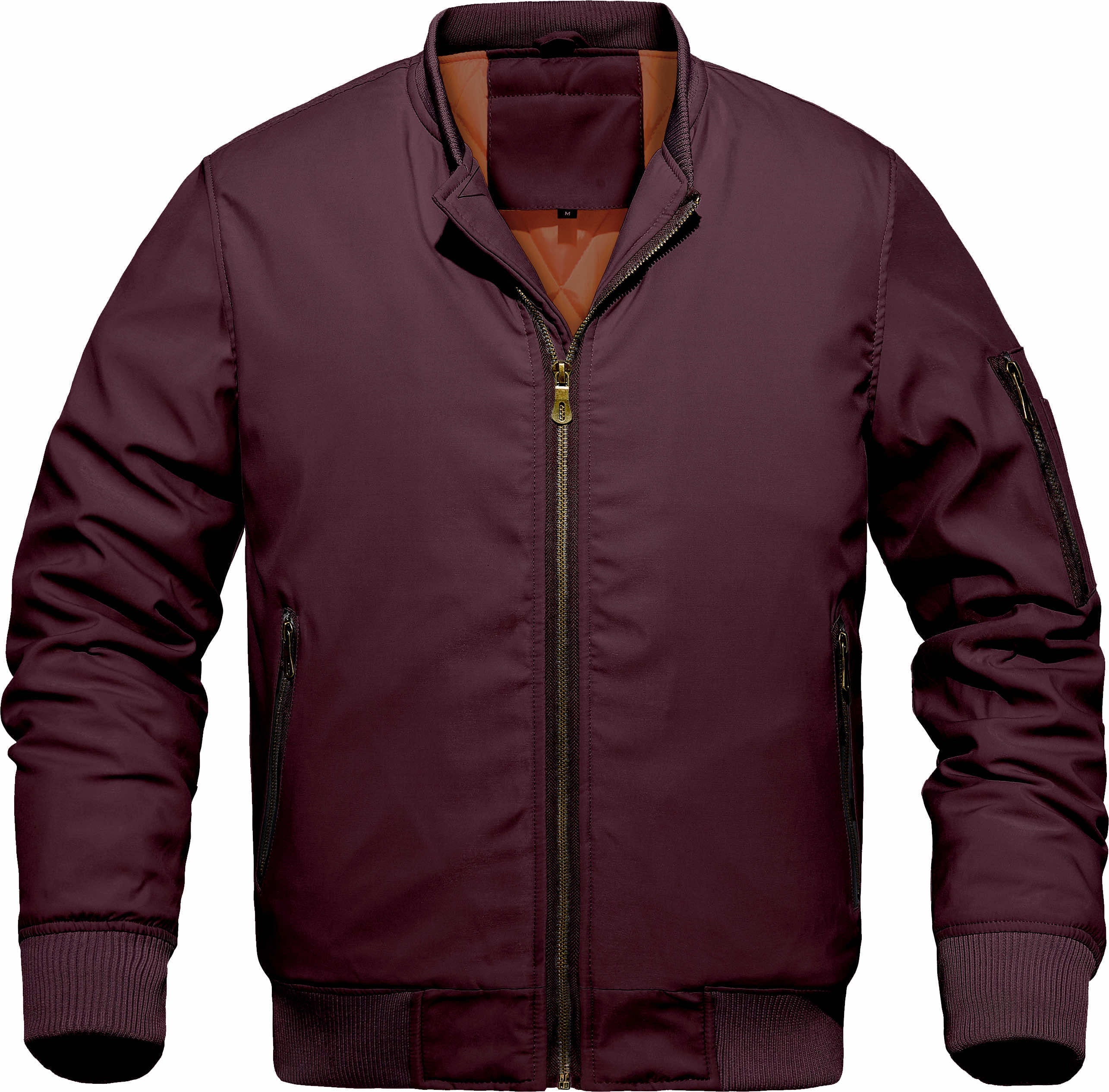 Men's Winter Bomber Jacket, Baseball Jacket Outwear, Thickened Warm Flight Jacket With Ribbed Cuffs, Windproof Casual Coat