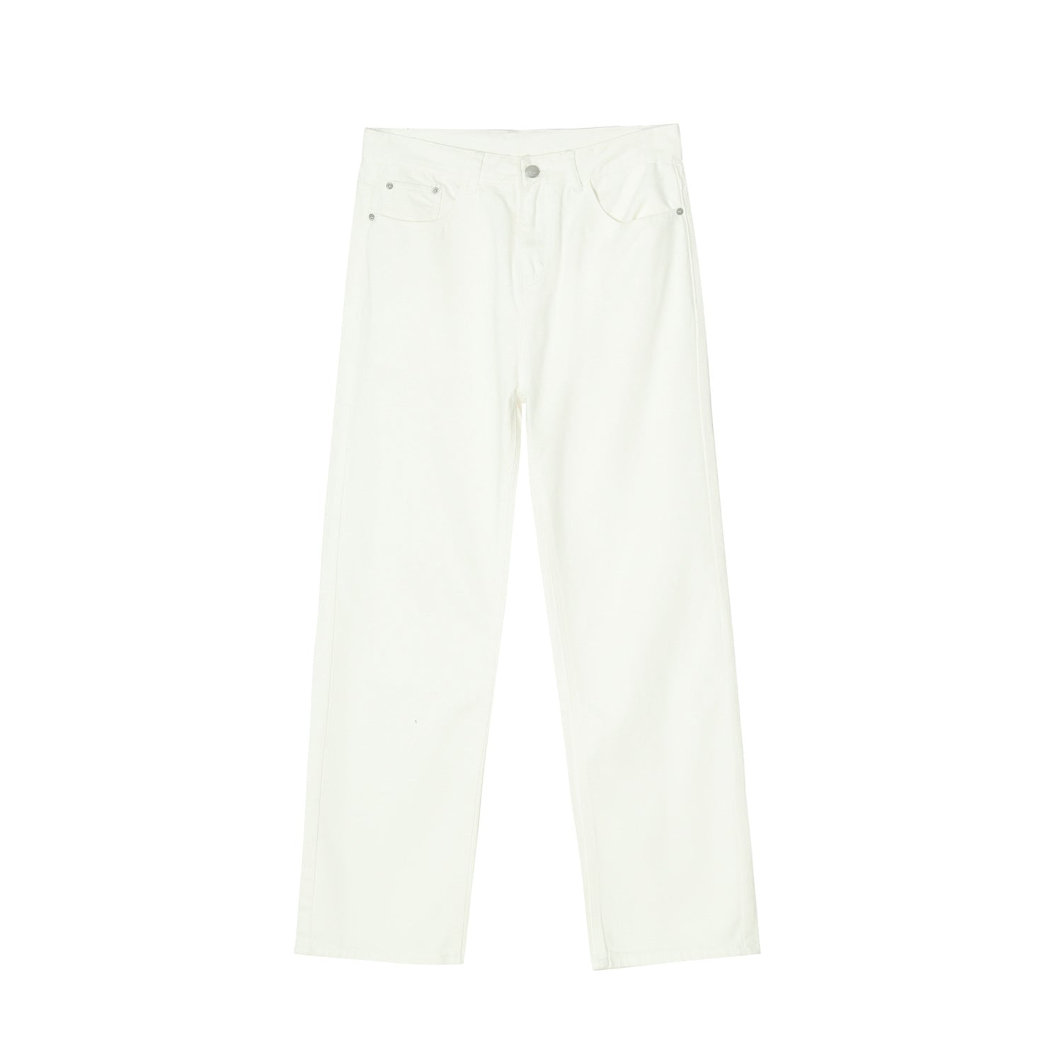 Black And White Basic Simple Jeans Men's Slim Trousers