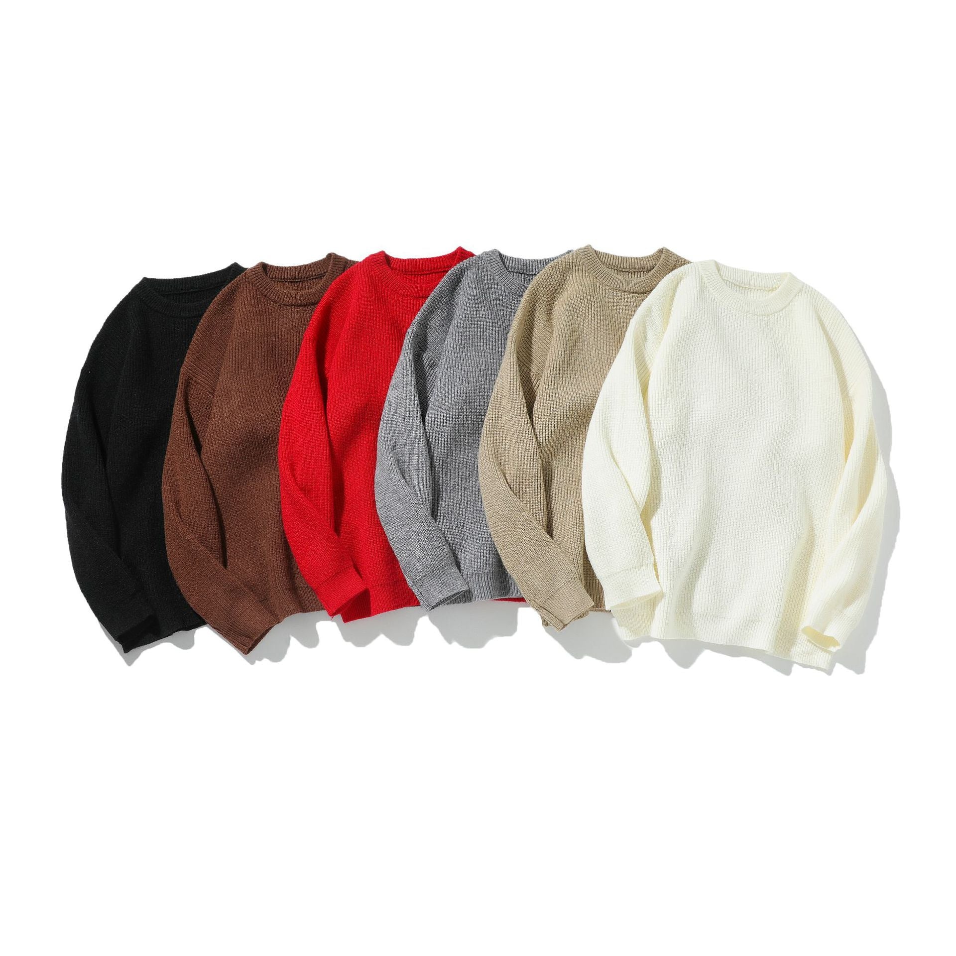Men Knitted Sweater Loose Fit Premium Feel  Crew Neck Pullover