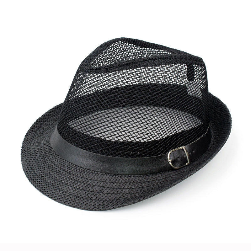 Men's Simple Color Matching Linen Sun Hat