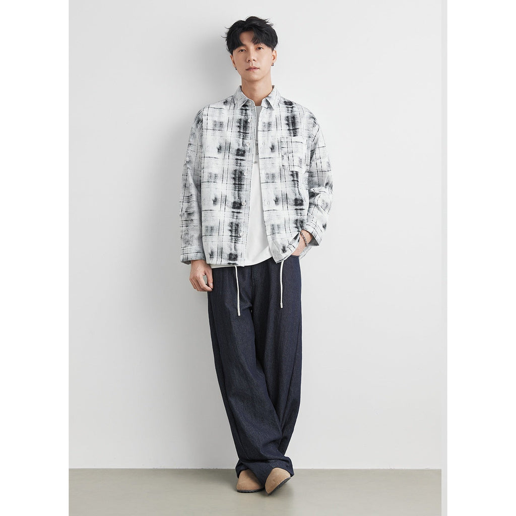 Design Sense Pure Cotton Casual Cardigan Coat Retro Plaid Shirt