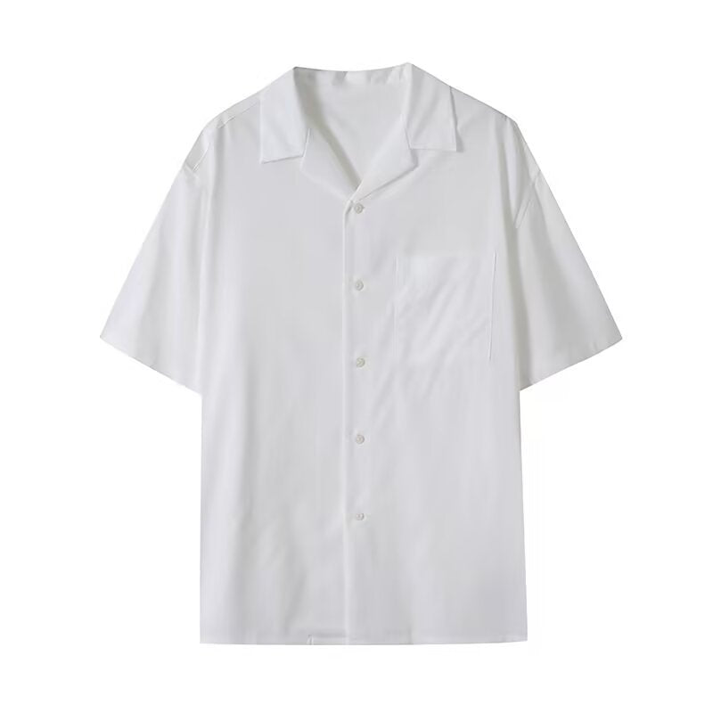 Men's And Women's Open Collar Solid Color Shirt