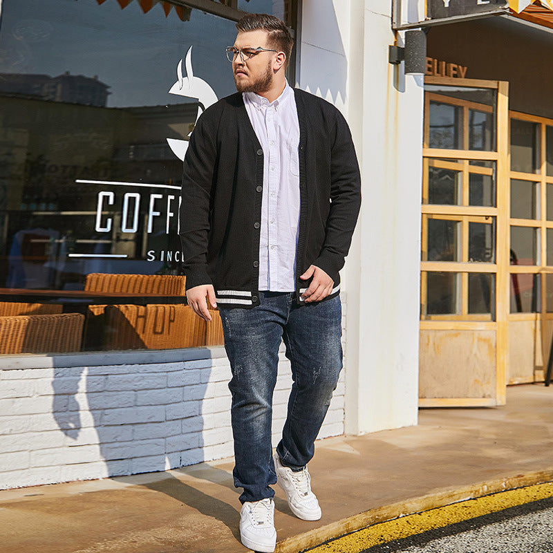 Thin Outer Wear Men's Jacket Casual Loose Large Size Sweater