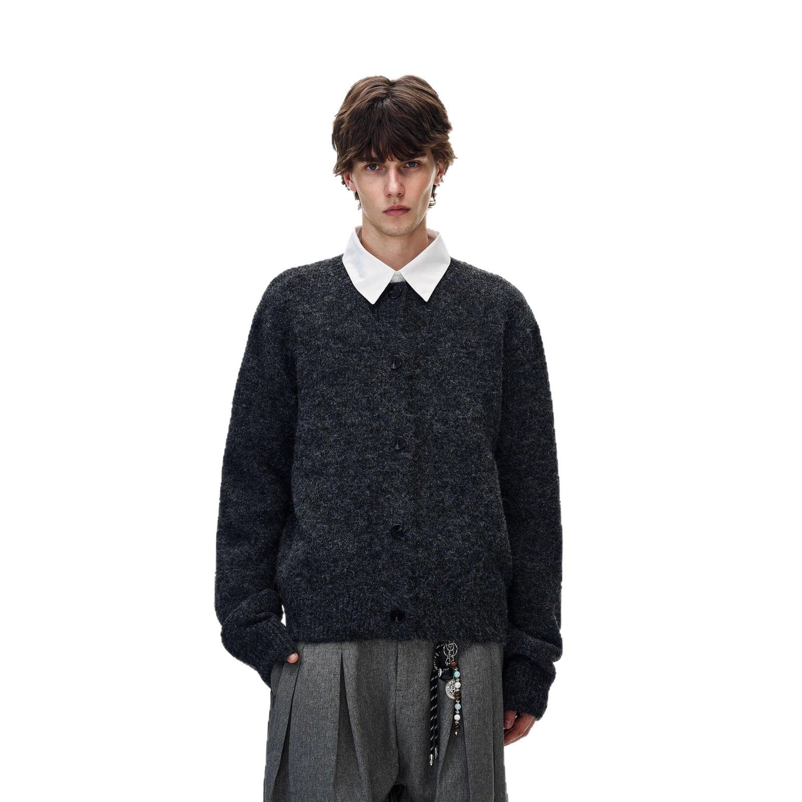 Street V-neck American-style Cardigan Sweater For Men