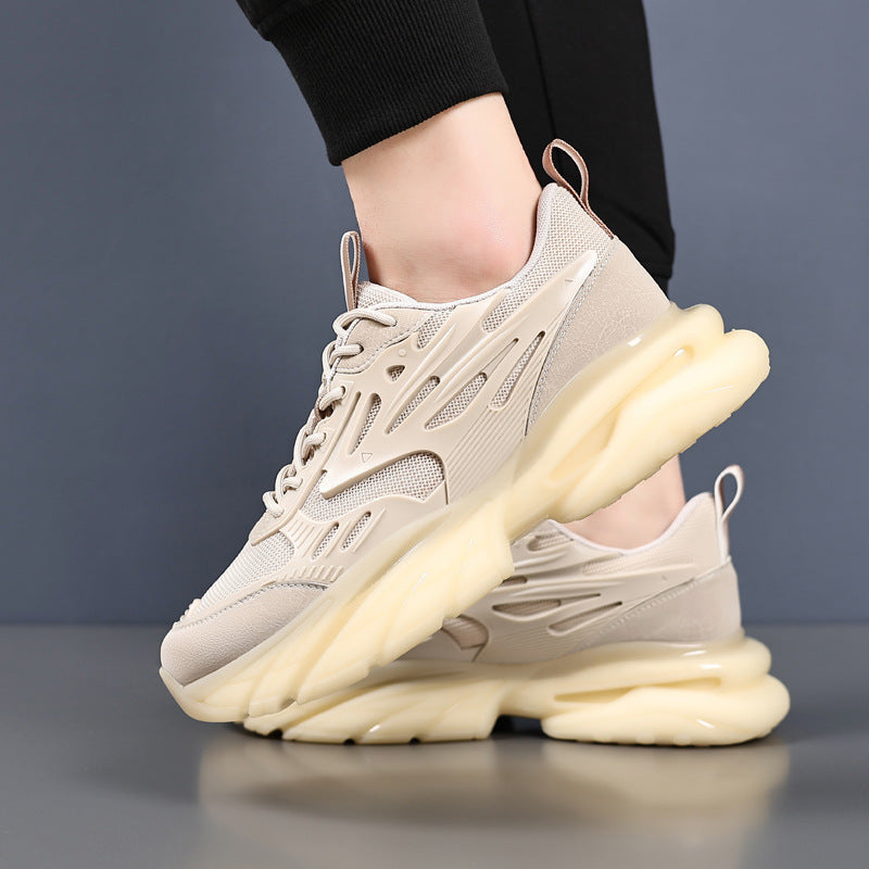 Fashion Breathable Mesh Cloth Shoes Men's Personality Trend Sports Platform Shoes