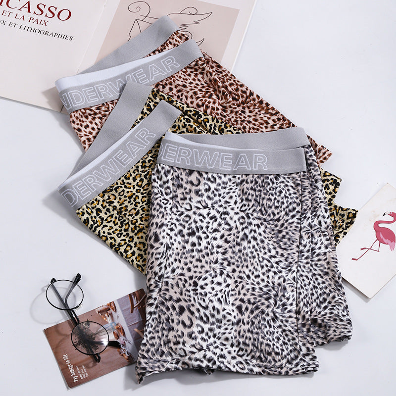 Men's Large Size Loose Leopard Print Comfortable Loose Underwear