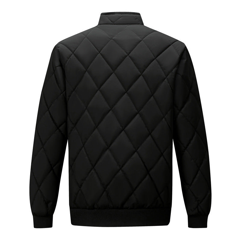 Stand Collar Men's Dad Trendy Warm-keeping Cotton Cotton-padded Jacket Bread Coat