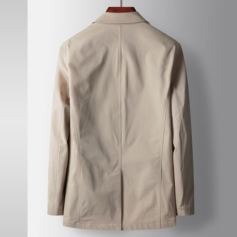 Men's Light Luxury Lapel Double-breasted Trench Coat Business Trend Jacket