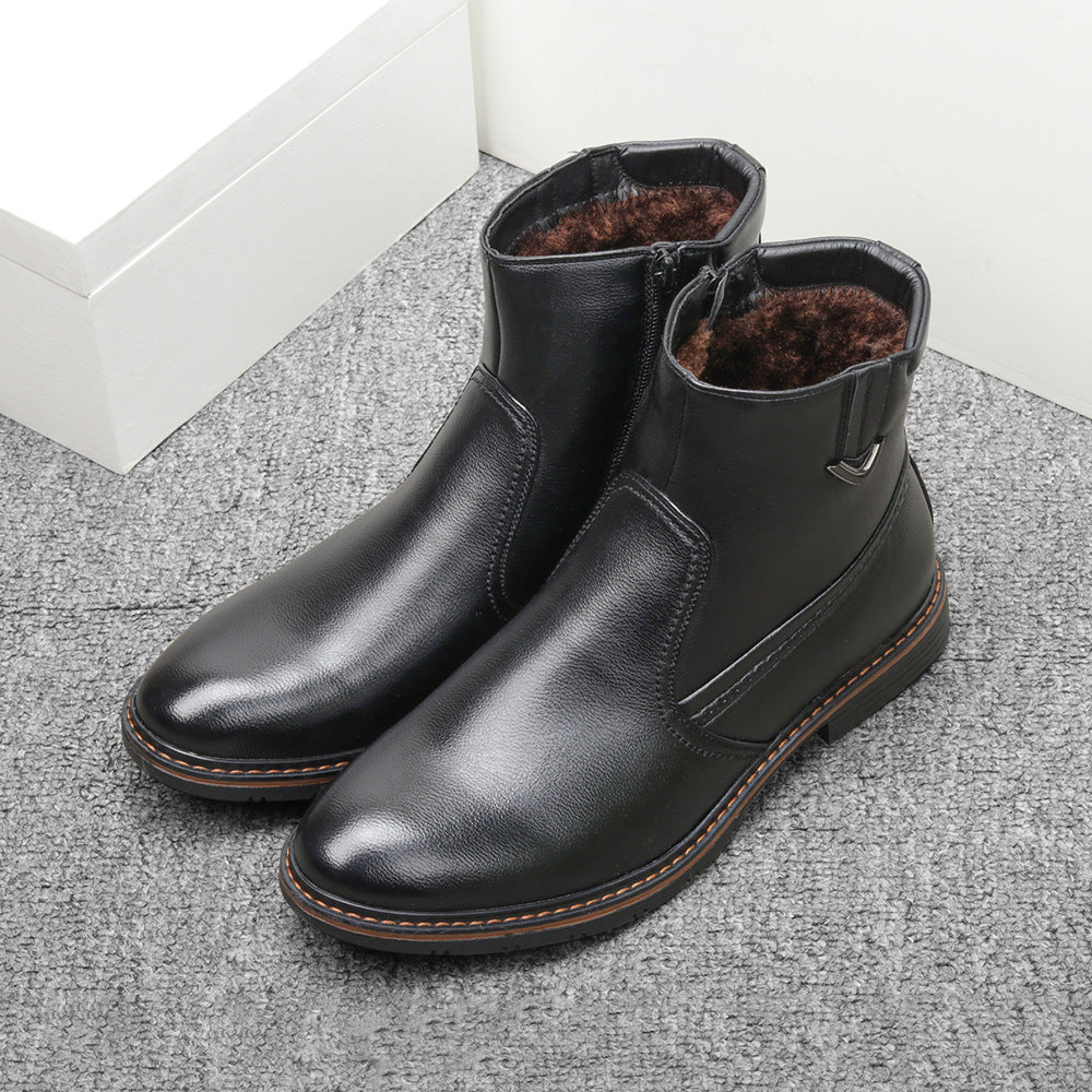 Snow Boots Men's Fleece-lined Warm Splash-proof Water