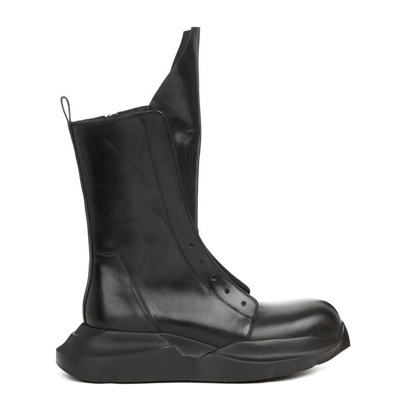 Sleeve Motorcycle Show Zipper Leather Boots