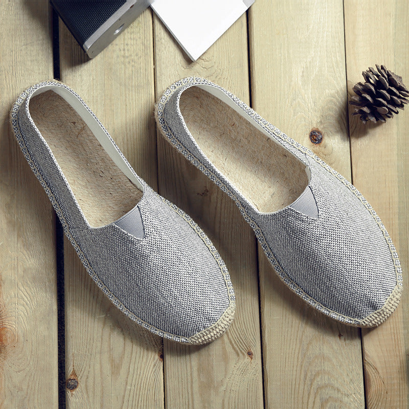 Retro Low-top Ramie Sole Shoes Sweat-absorbent Breathable Lazy Cloth Shoes
