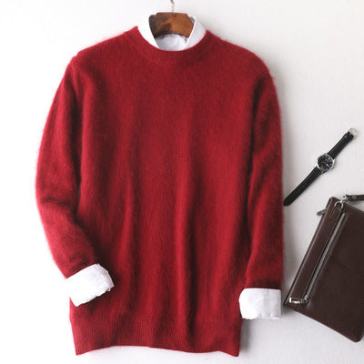 Autumn And Winter New Cashmere Sweater Men's Round Neck Loose Thick Mink Sweater