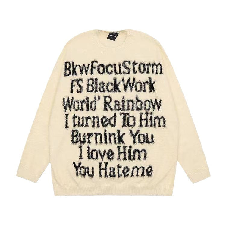 National Fashion American Letter Unisex Style Sweater Men And Women
