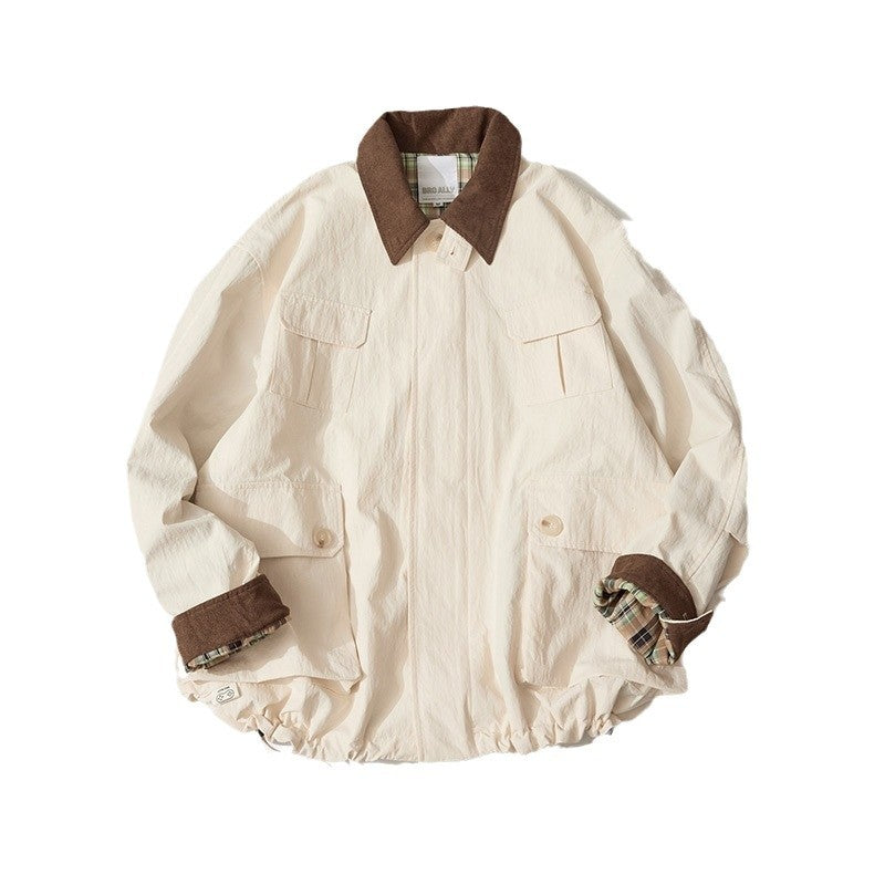 Men's And Women's Contrast Color Casual Jacket