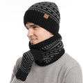 Men's Casual Warm Knitted Hat Set