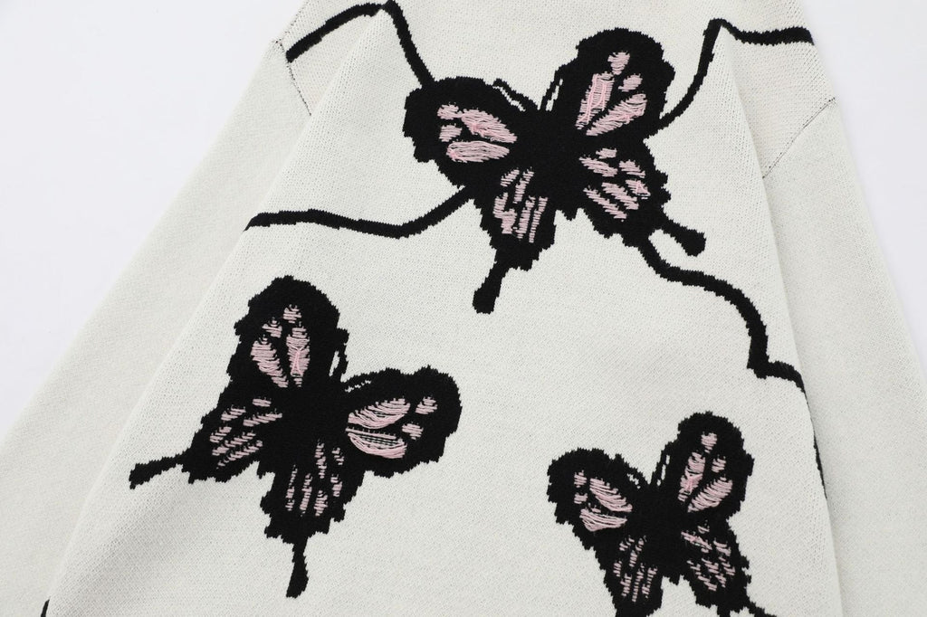 Loose Sweet Cute Jacquard Round Neck Knitted Sweater