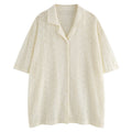 Thin Casual Vacation Breathable Knitted Lace Short Sleeve