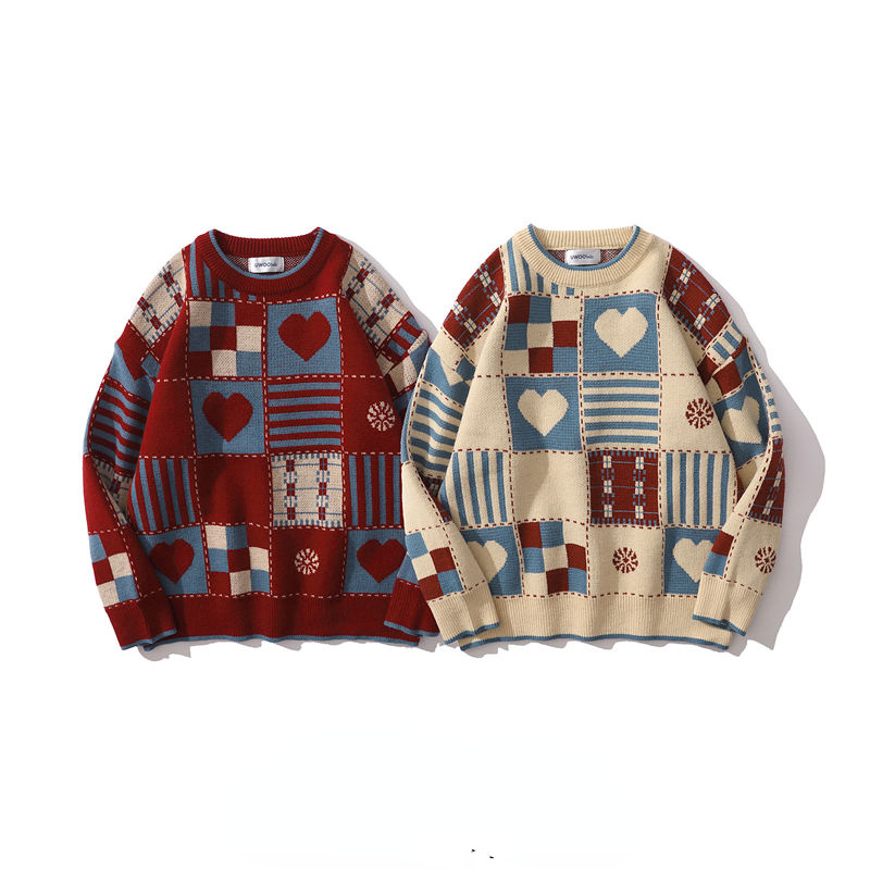 Niche Couple American Retro Loose Long-sleeved Sweater