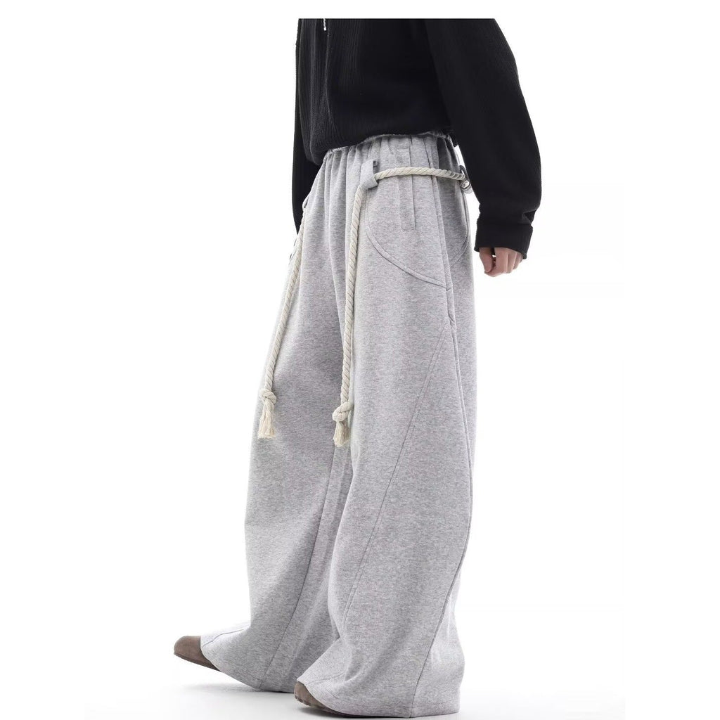Retro Gray Sports Wide-leg Pants Loose Casual Pants