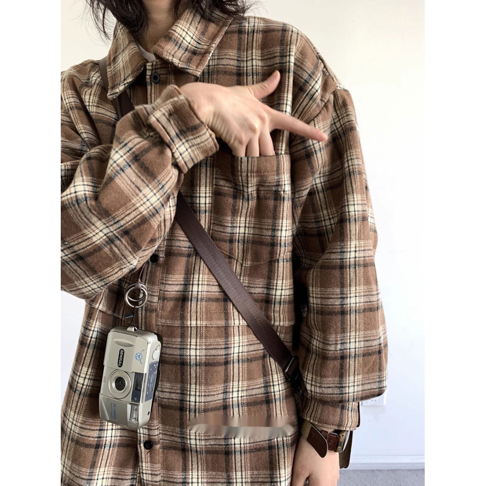 Retro Plaid Shirt For Boys Autumn And Winter New Loose Long Sleeve Neutral Shirt Coat
