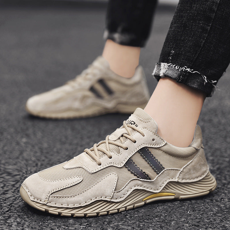 New Men's Low-top Lace-up Hiking Boots Fashion Platform Shoes